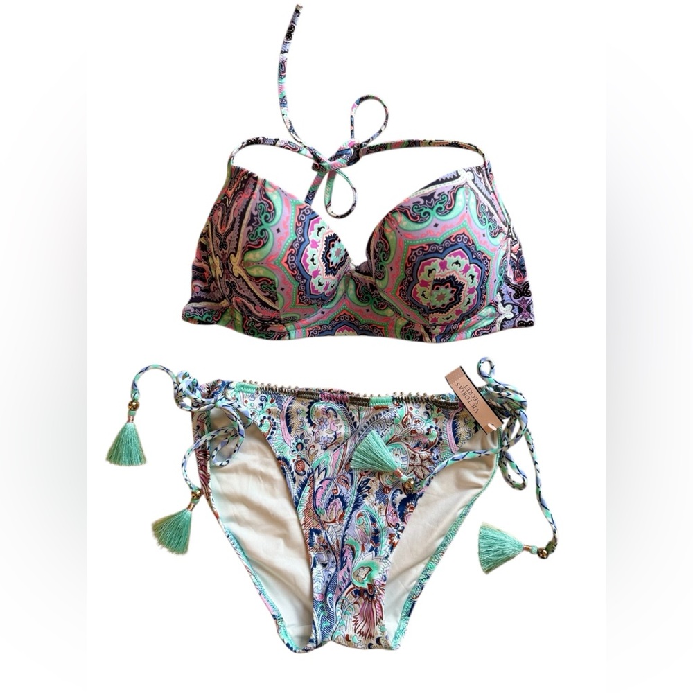 Victoria’s Secret Colorful Paisley Bikini with Tassels